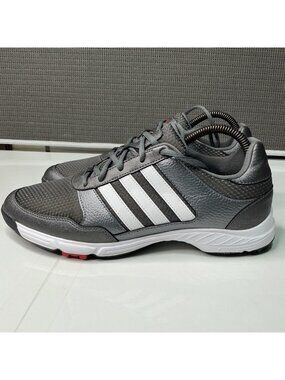 Adidas Men's Golf Shoes Spikes Size 9.5 Gray White Red Comfortable Performance